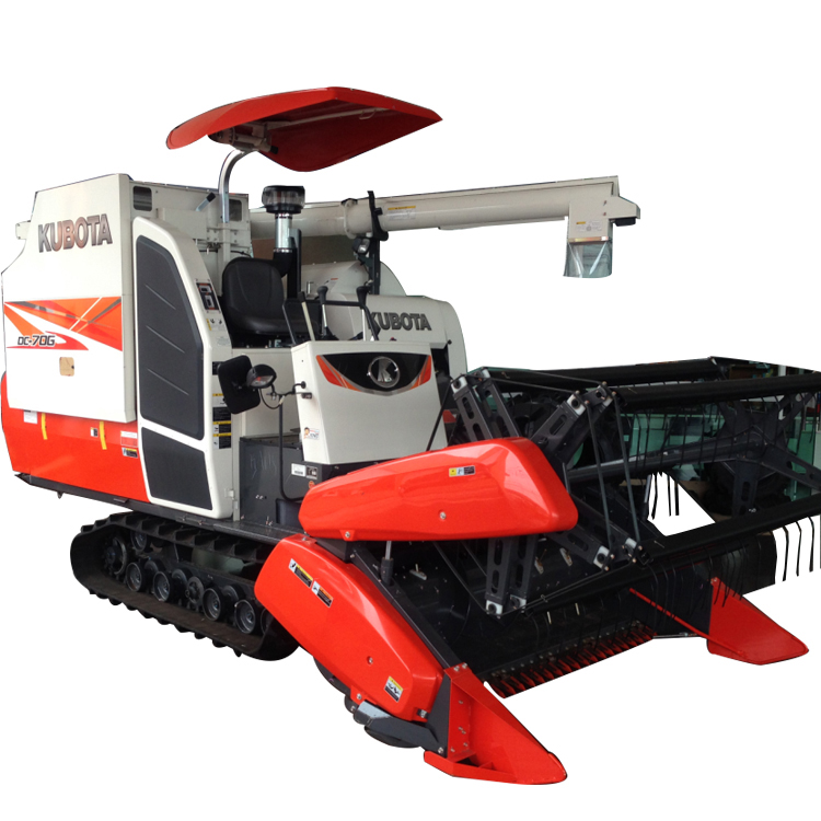 Mesin Pertanian Kubota DC70-G rice combine harvester berkualitas tinggi dengan tangki besar